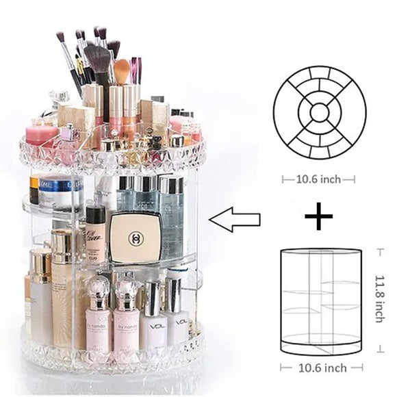 360 Acrylic Rotating Makeup Organizer
