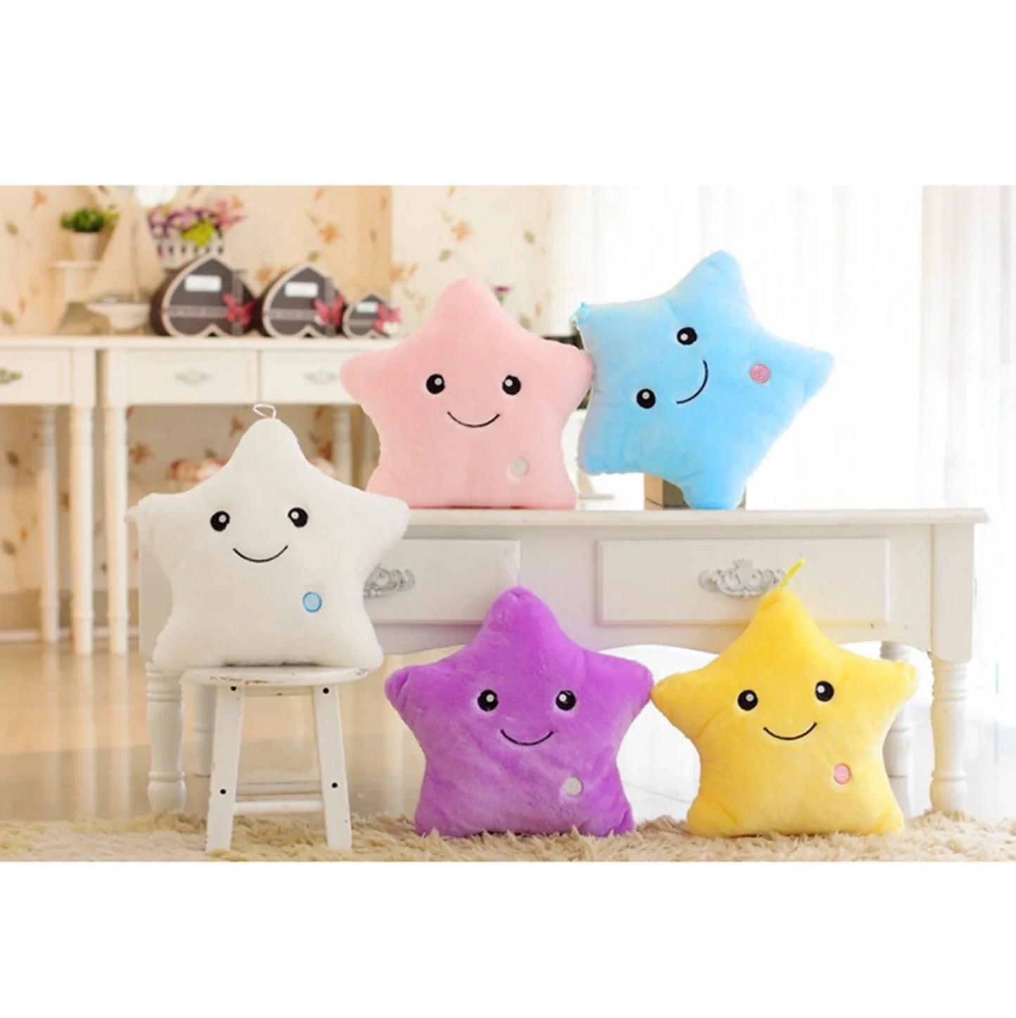Luminous Pillow Star Cushion Colorful Glowing Pillow