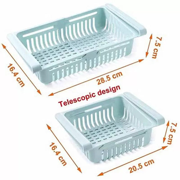 Pack of 4 Adjustable Fridge Storage Basket Food Organizer