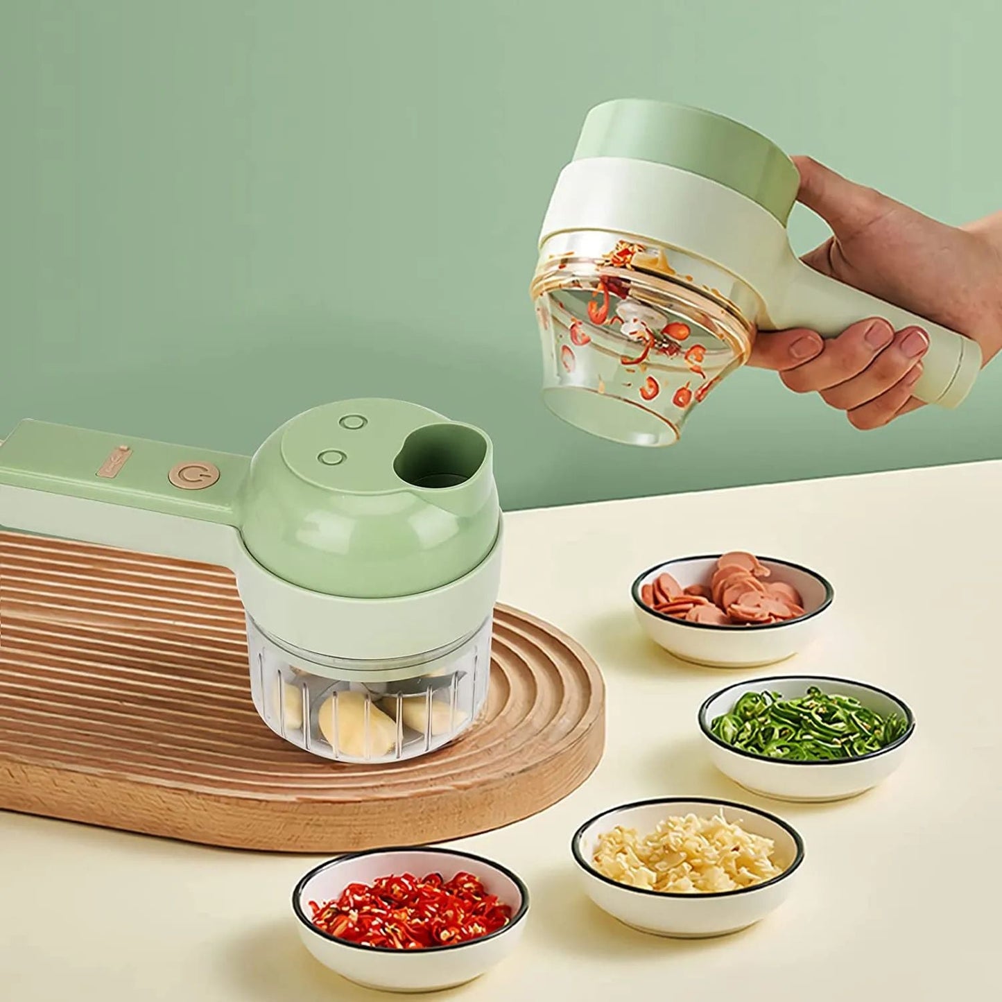 Handheld Electric Chopper Vegetable Cutter Set Food Chopper Multifunction