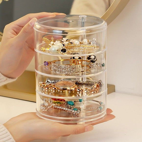4 Layer Transparent Rotating Jewelry Box