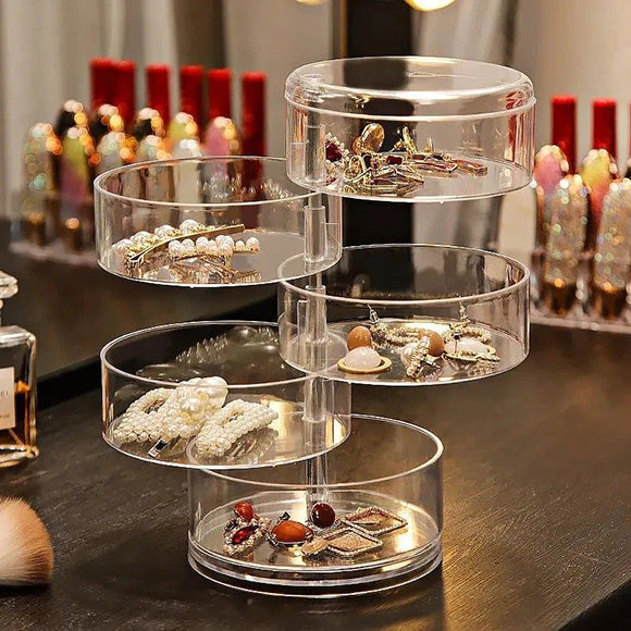 5 Layer Transparent Rotating Jewelry Box
