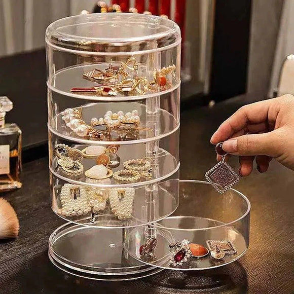 5 Layer Transparent Rotating Jewelry Box