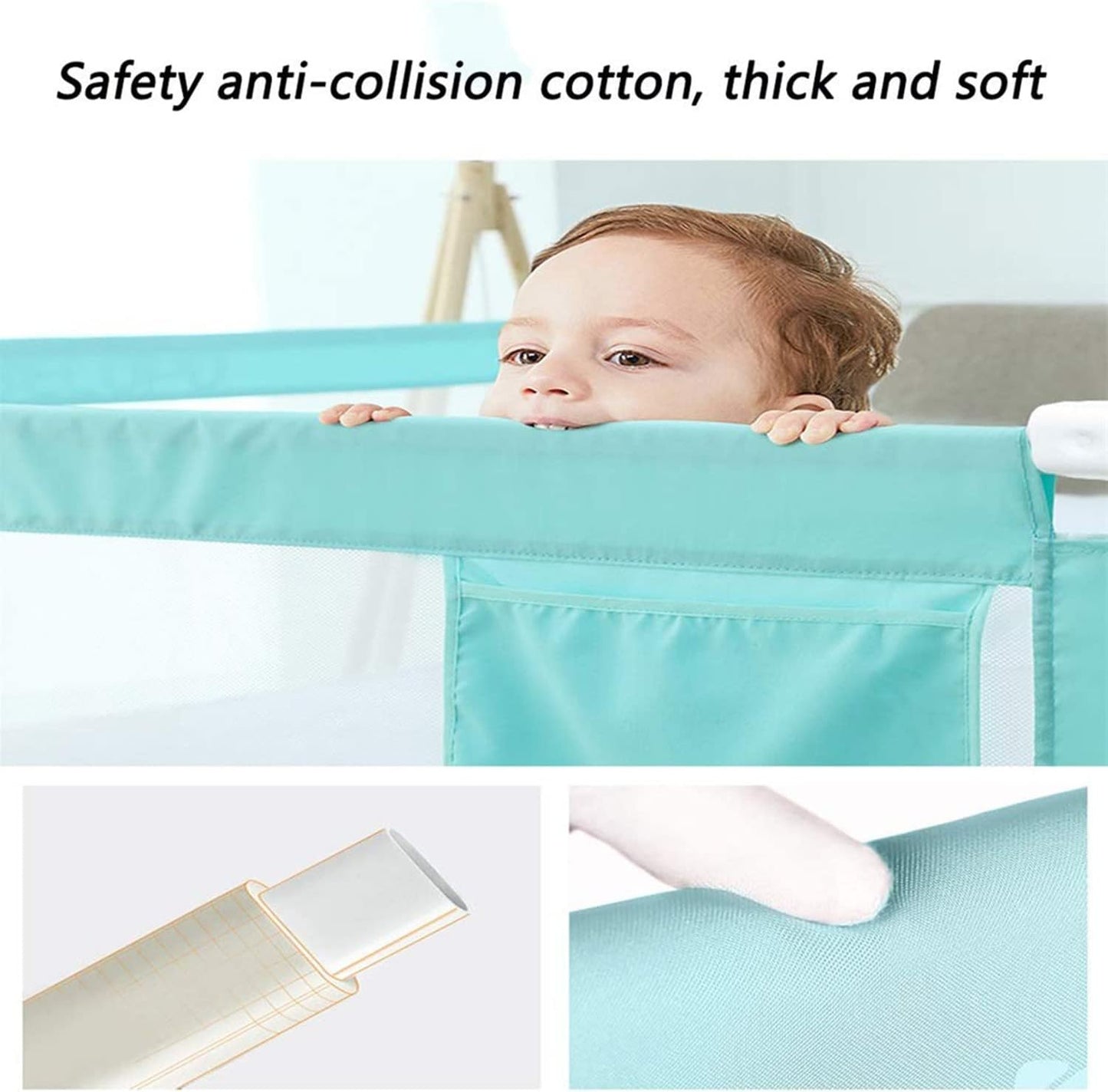 Adjustable Foldable Baby Bed Rail Guard (1 Piece)