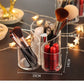 Transparent 3 Grid Makeup Brush Holder