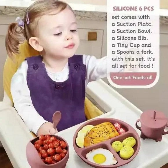 6pcs Silicone Baby Cutlery Feeding Set