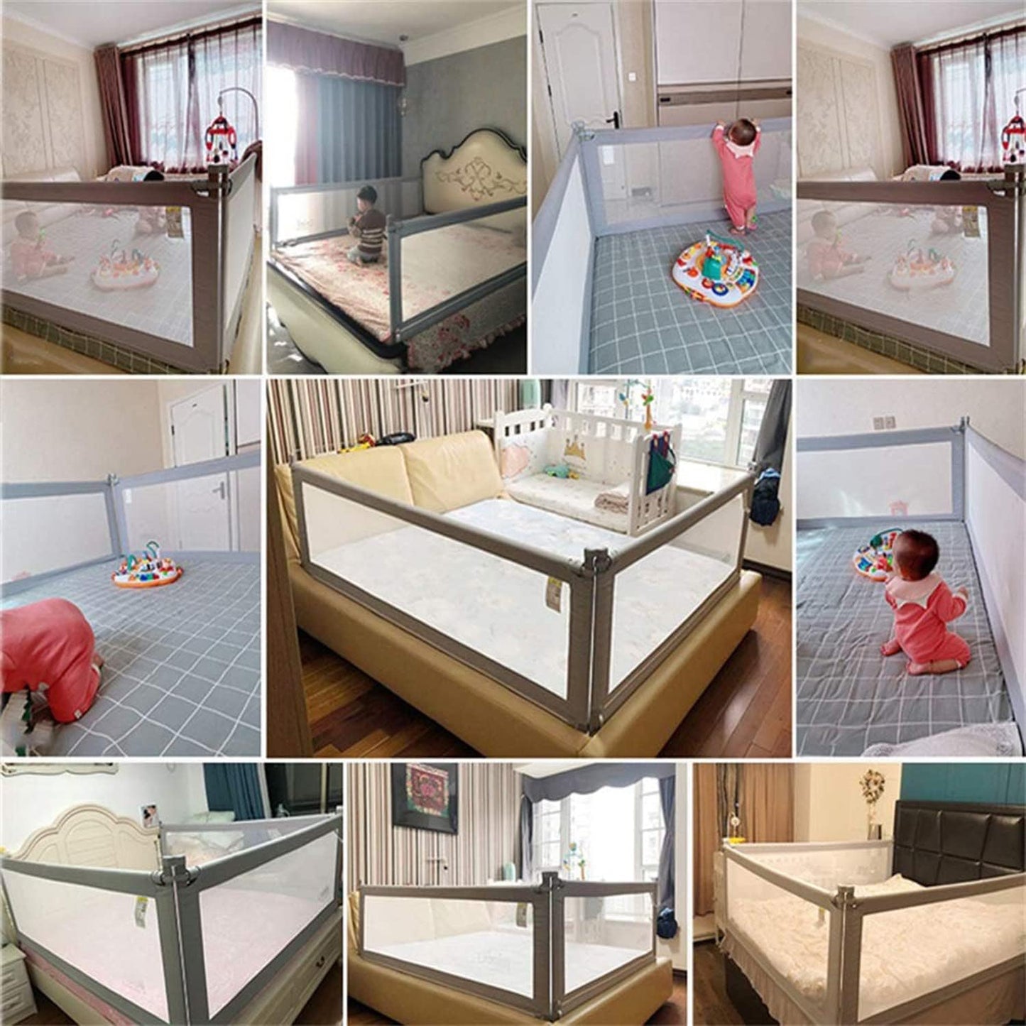 Adjustable Foldable Baby Bed Rail Guard (1 Piece)
