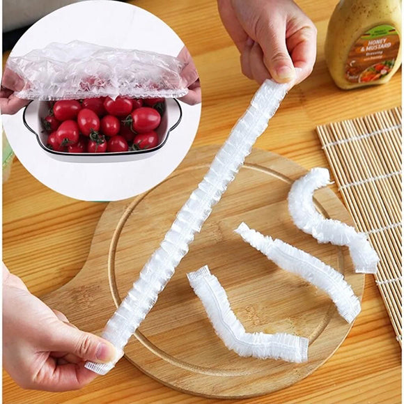 Disposable Plastic Food Cover (100Pcs)