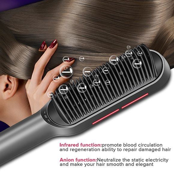 Electric Hair Straightener Brush Comb