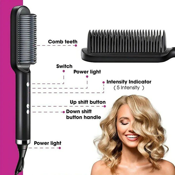 Electric Hair Straightener Brush Comb