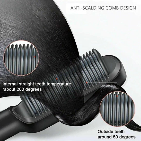 Electric Hair Straightener Brush Comb