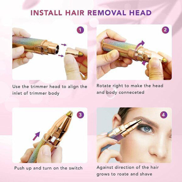 Flawless 2in1 Eyebrow Trimmer And Hair Remover For Women