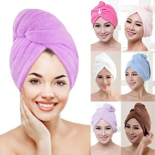Pack of 4 Hair Dryer Cap Towel