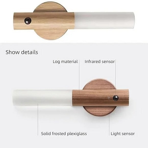 LED Wood Night Light Motion Sensor
