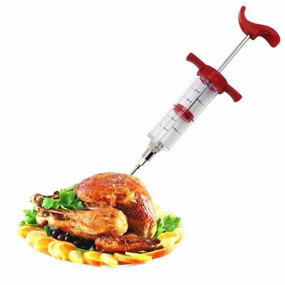 Marinade Injector Syringe With Needle