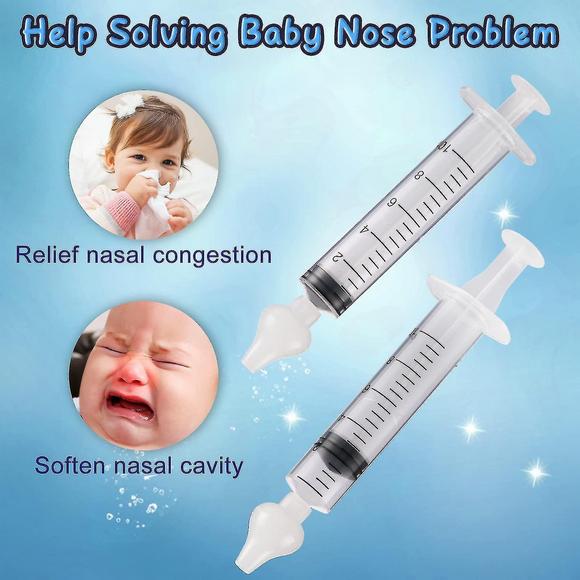 Nasal Syringe for Baby - 2PCS - Safe Silicon Baby Nasal Aspirator