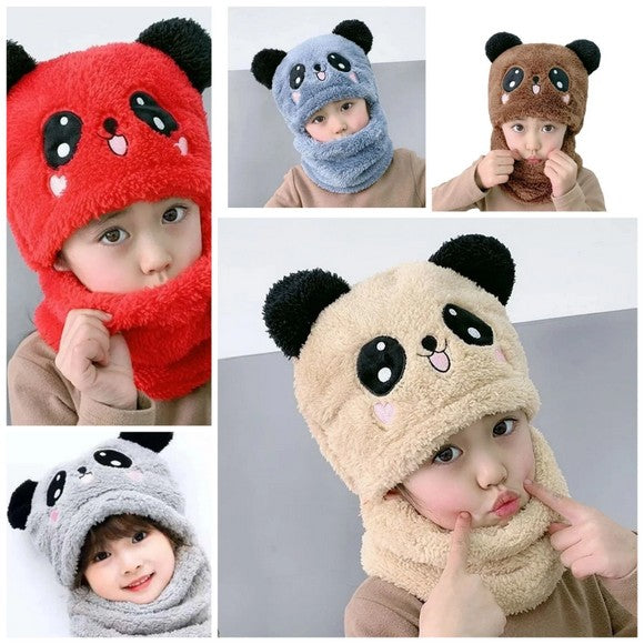 Panda winter Fleece Baby Cap set