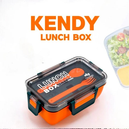 Portable Rectangle Lunch Box With Spoon And Fork