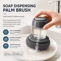 Kitchen Soap Dispensing Palm Brush