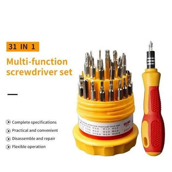 Screwdriver Set, Steel 31 in 1 with 30 Screwdriver Bits, Professional Magnetic Driver Set