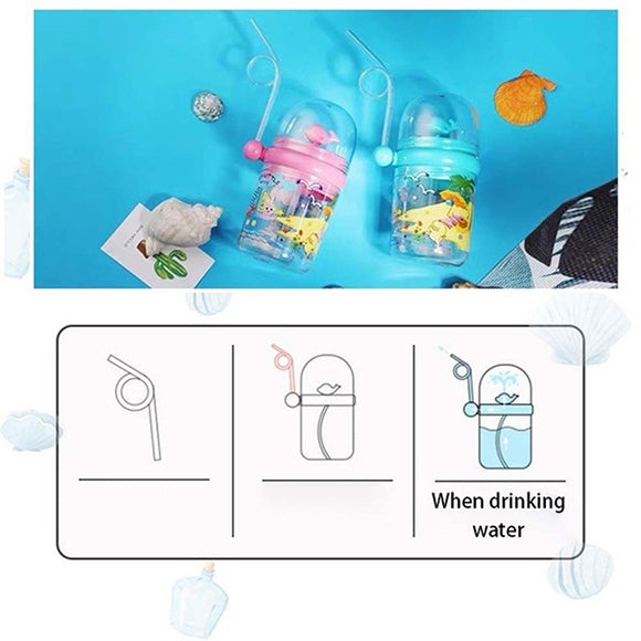 Whale Water Bottle With Straw