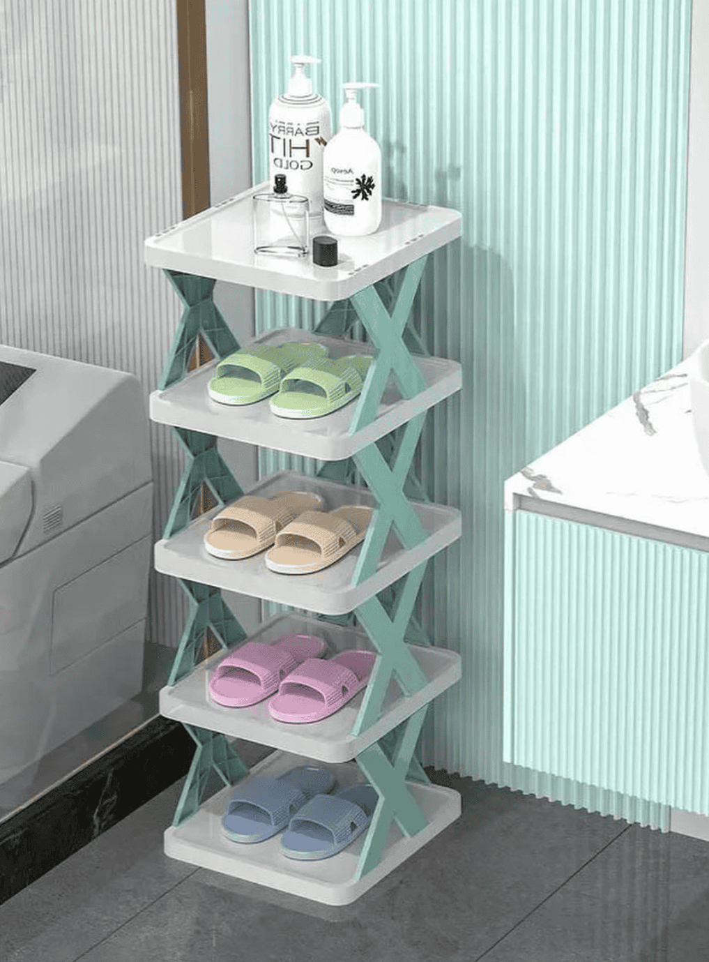 Foldable X Shape Shoe Rack