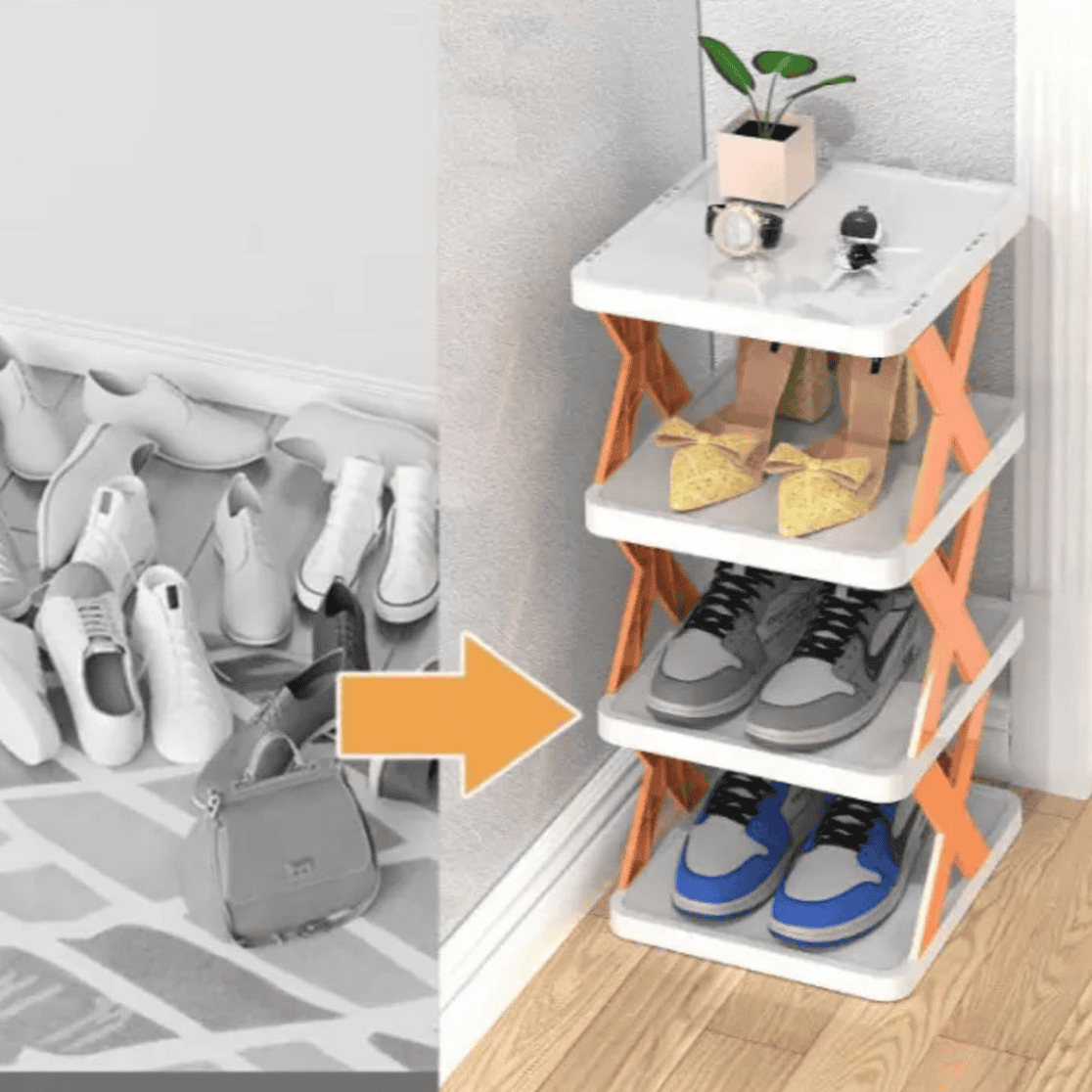 Foldable X Shape Shoe Rack