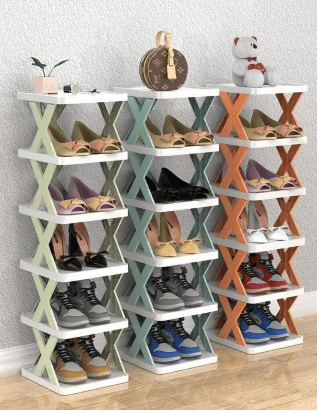 Foldable X Shape Shoe Rack