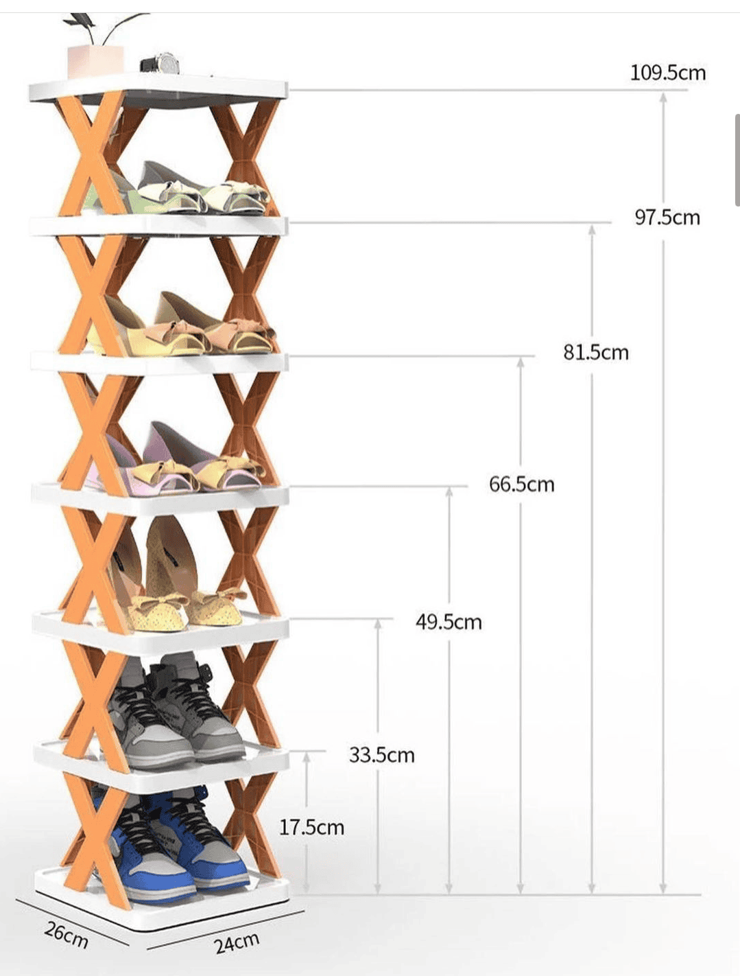 Foldable X Shape Shoe Rack